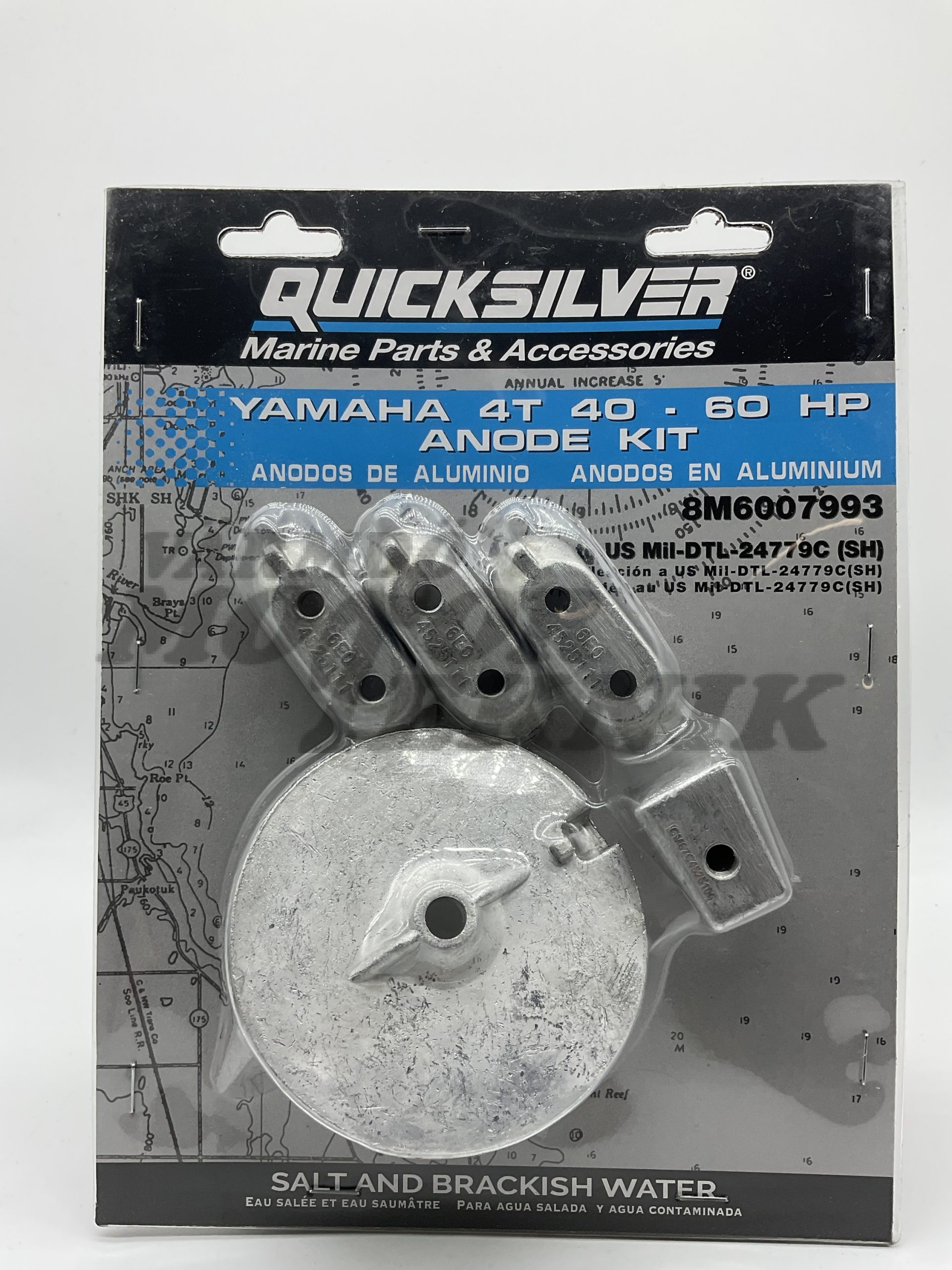 Quicksilver Aluminum Anode Kit For Yamaha 40-60hp 4T Outboards - 8M6007993 Replacement